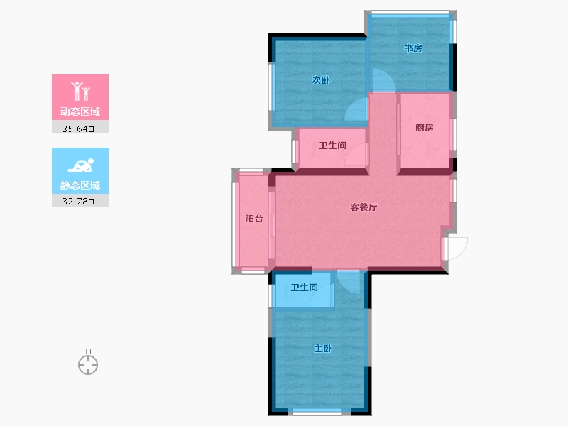 广西壮族自治区-南宁市-天誉花园-60.73-户型库-动静分区