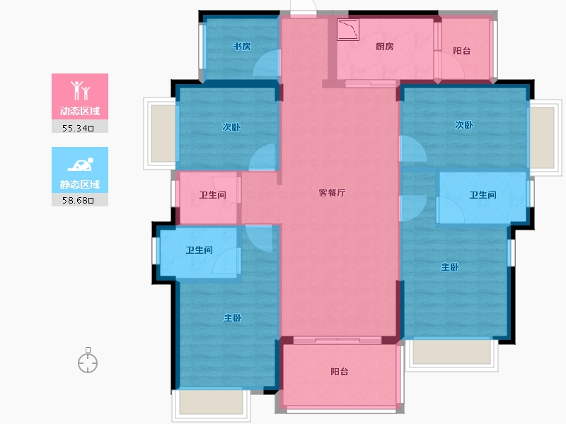 广西壮族自治区-南宁市-嘉和城白鹭郡-102.00-户型库-动静分区