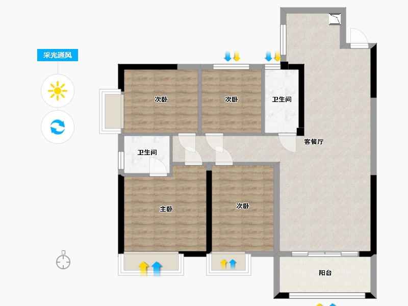 江西省-赣州市-台湾城-97.96-户型库-采光通风