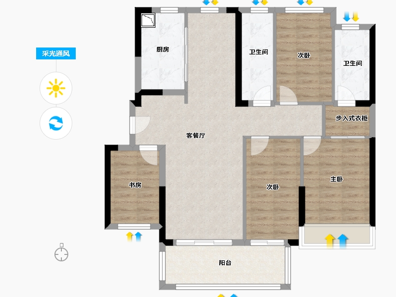 广东省-揭阳市-揭阳中骏世界城-99.00-户型库-采光通风