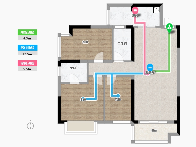 广西壮族自治区-南宁市-嘉和城白鹭郡-72.16-户型库-动静线