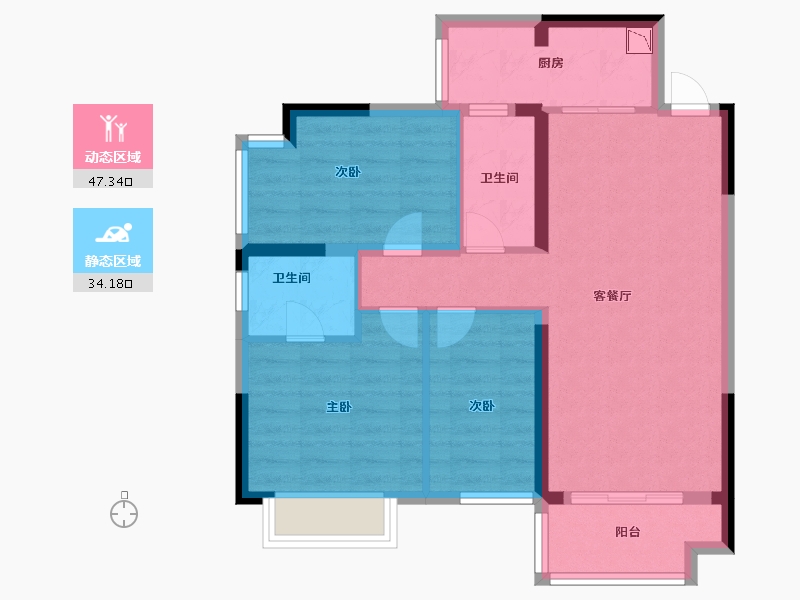 广西壮族自治区-南宁市-嘉和城白鹭郡-72.16-户型库-动静分区