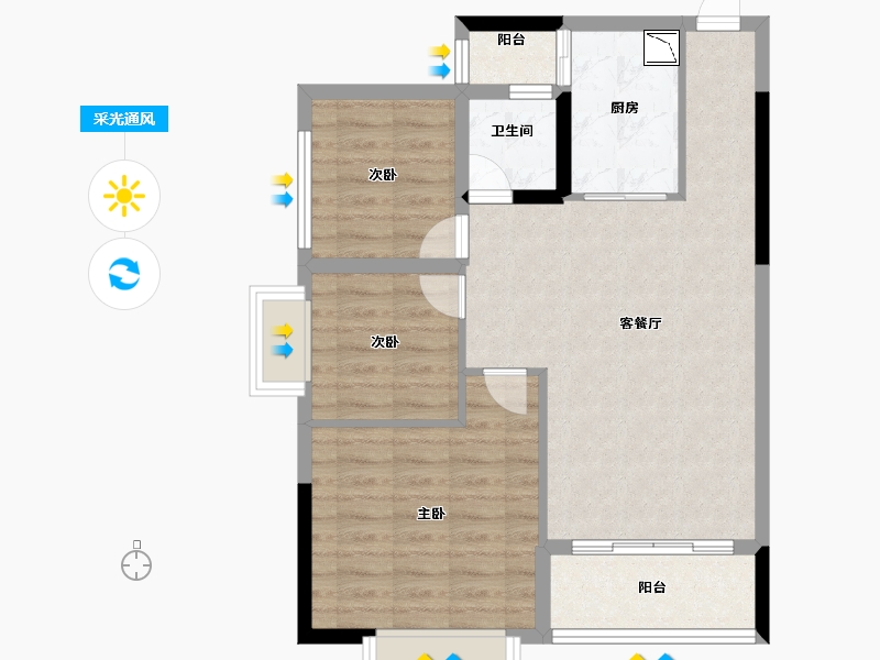 广西壮族自治区-南宁市-亲水湾-72.77-户型库-采光通风