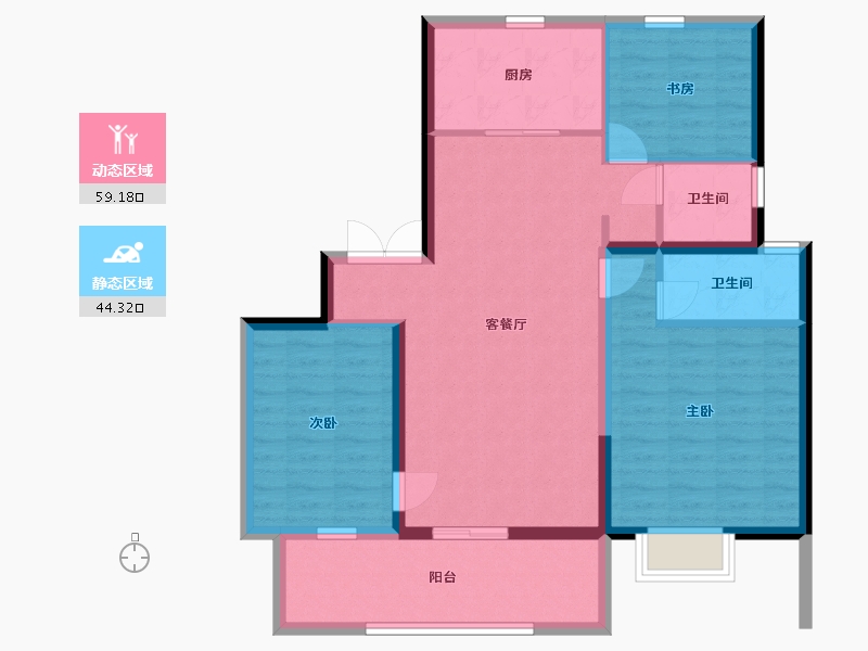 陕西省-咸阳市-大都会-93.03-户型库-动静分区