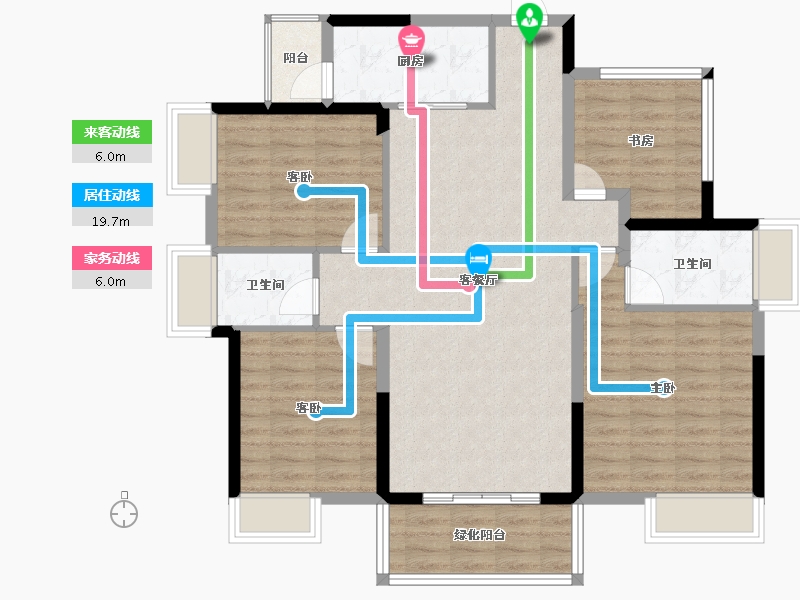 广西壮族自治区-南宁市-龙光玖誉湖-104.89-户型库-动静线