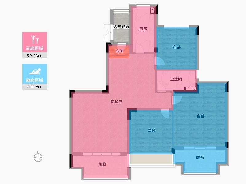 广西壮族自治区-桂林市-恒大江湾-84.99-户型库-动静分区