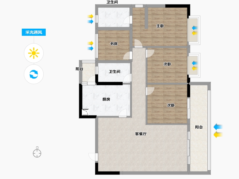 广西壮族自治区-南宁市-亲水湾-112.91-户型库-采光通风