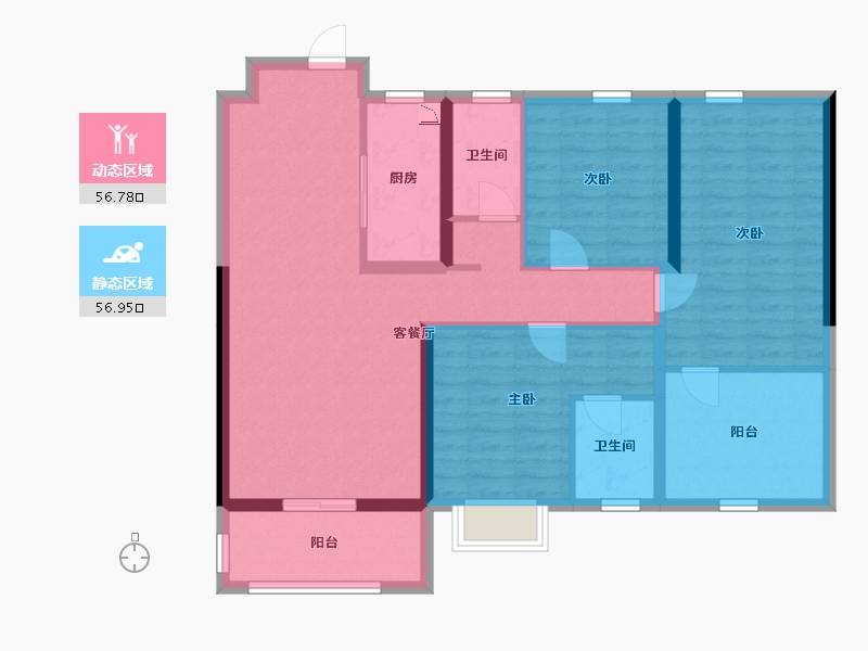 广西壮族自治区-南宁市-荣顾书香门第-101.60-户型库-动静分区