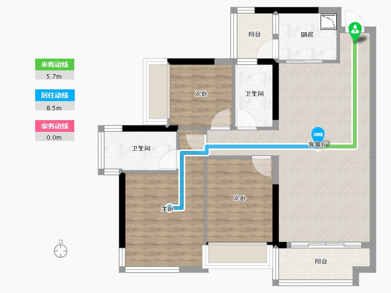 广西壮族自治区-南宁市-云星钱隆公馆-81.71-户型库-动静线