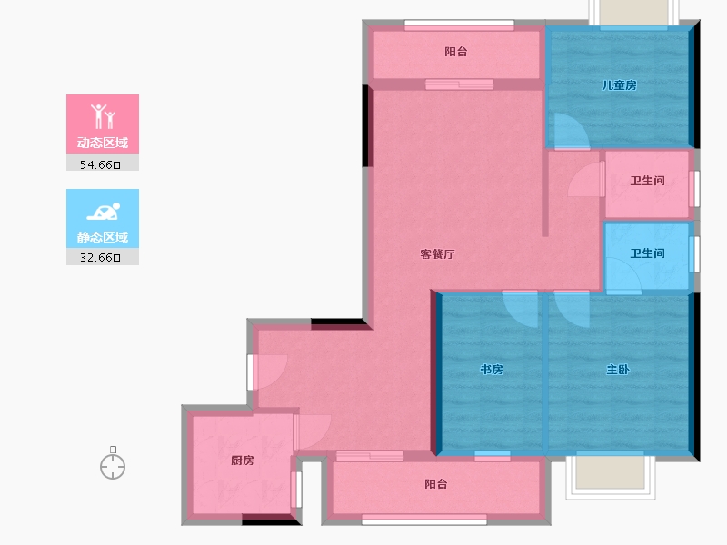 广西壮族自治区-南宁市-宋都江韵朝阳-77.50-户型库-动静分区