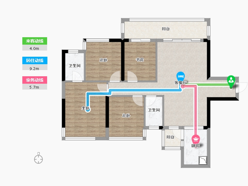 广西壮族自治区-南宁市-云星钱隆公馆-93.00-户型库-动静线