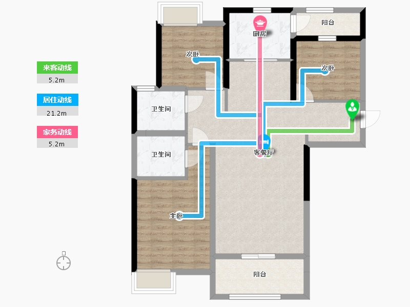 陕西省-渭南市-宏帆-92.76-户型库-动静线