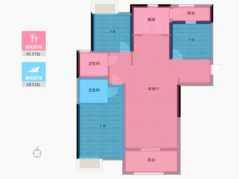 陕西省-渭南市-宏帆-92.76-户型库-动静分区