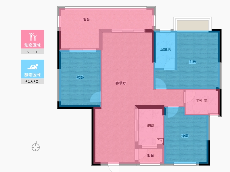 广西壮族自治区-南宁市-锦绣里-92.58-户型库-动静分区