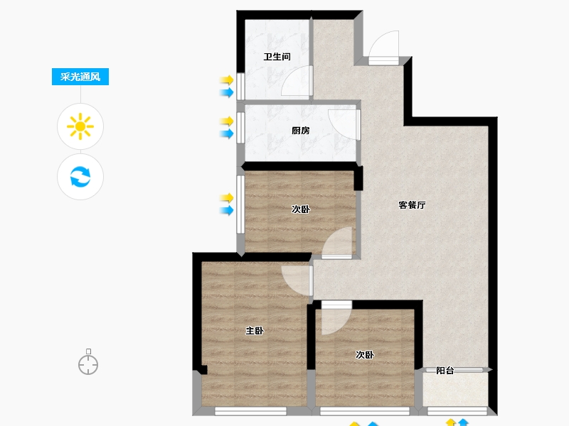 广西壮族自治区-南宁市-锦绣里-69.96-户型库-采光通风