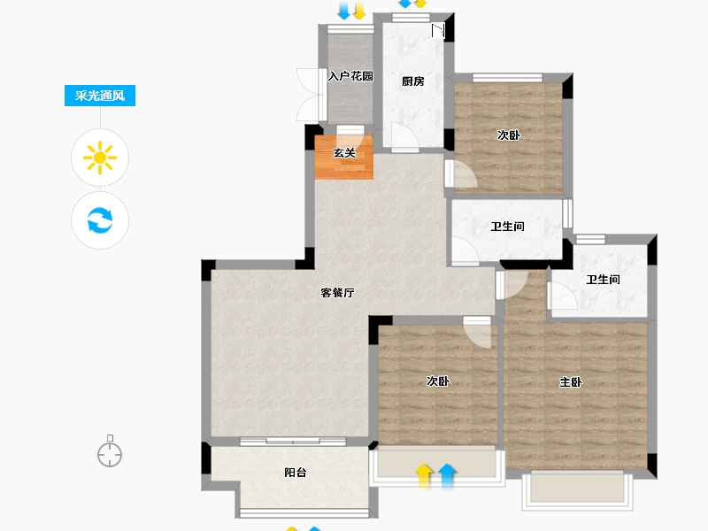 广西壮族自治区-桂林市-恒大江湾-95.00-户型库-采光通风