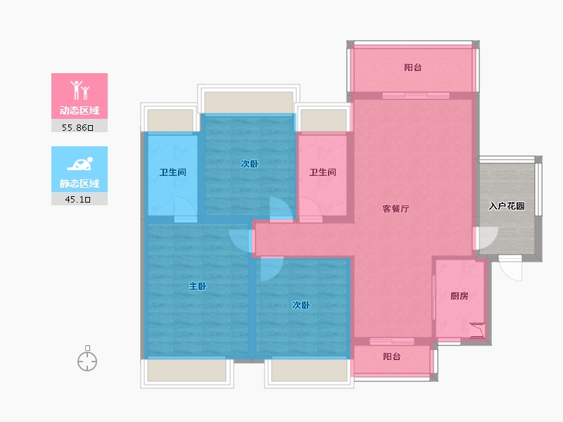 广西壮族自治区-桂林市-兴进漓江壹号-95.68-户型库-动静分区