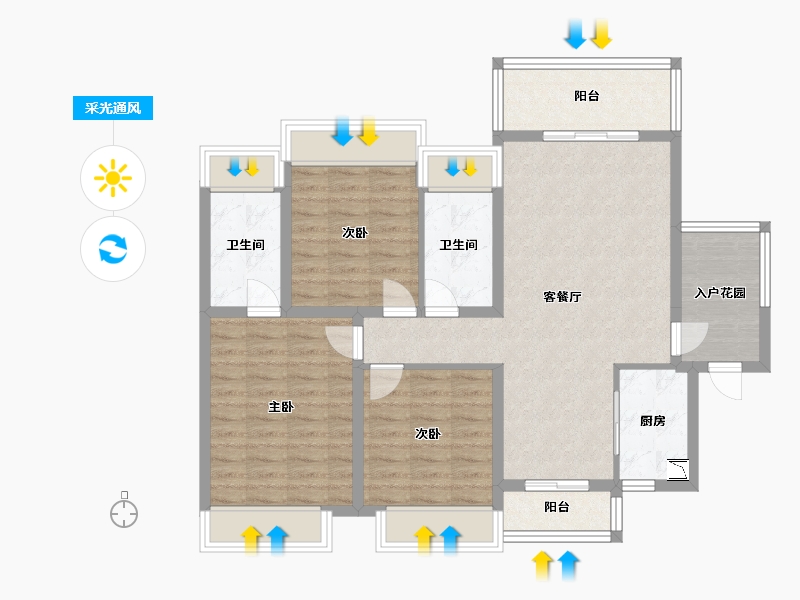 广西壮族自治区-桂林市-兴进漓江壹号-95.68-户型库-采光通风