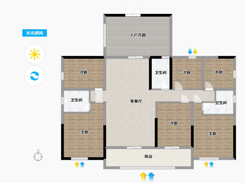 广西壮族自治区-南宁市-大世界碧贵园-188.56-户型库-采光通风