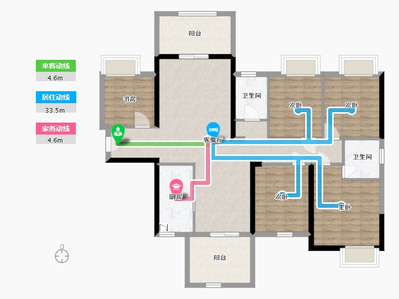 广西壮族自治区-南宁市-凤翔台-115.60-户型库-动静线