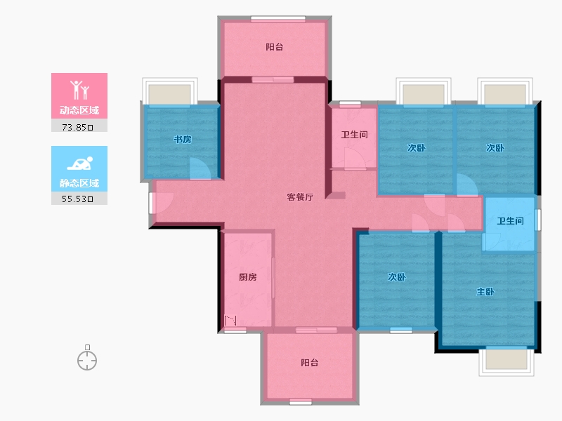 广西壮族自治区-南宁市-凤翔台-115.60-户型库-动静分区