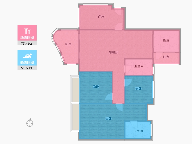 四川省-成都市-保利花园-116.64-户型库-动静分区