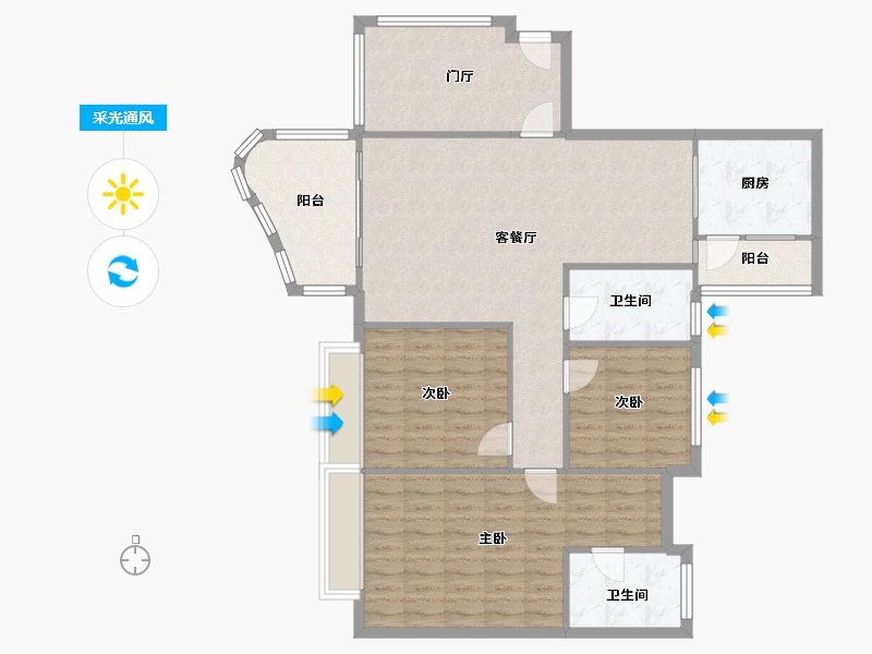 四川省-成都市-保利花园-116.64-户型库-采光通风