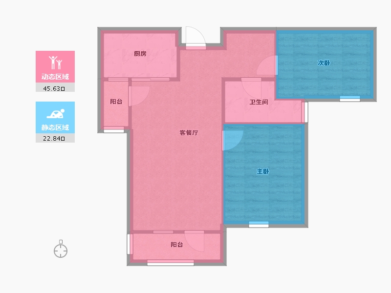 河南省-郑州市-融创美盛象湖壹号-61.69-户型库-动静分区