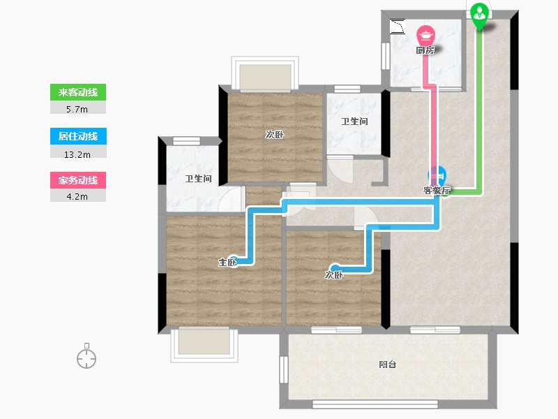 广西壮族自治区-南宁市-凤翔台-83.54-户型库-动静线