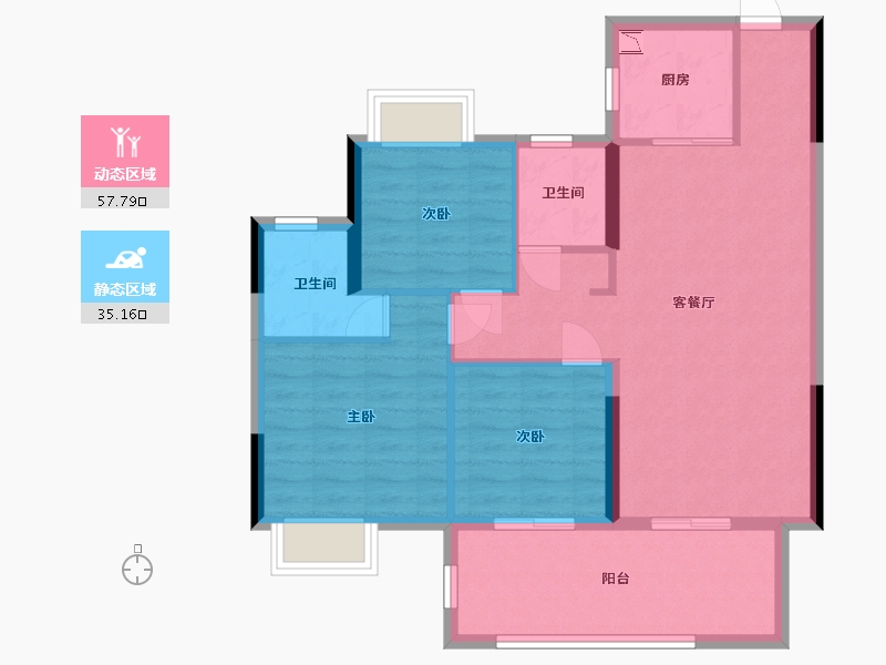 广西壮族自治区-南宁市-凤翔台-83.54-户型库-动静分区