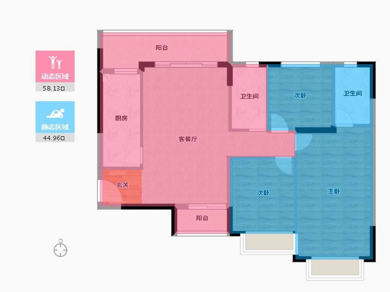 广西壮族自治区-桂林市-恒大江湾-93.00-户型库-动静分区