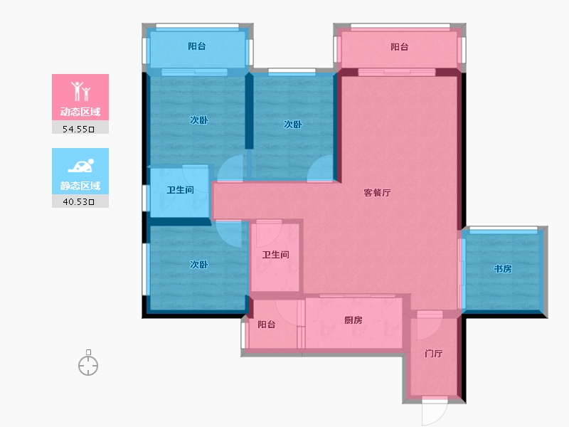 广西壮族自治区-南宁市-锦绣里-84.54-户型库-动静分区