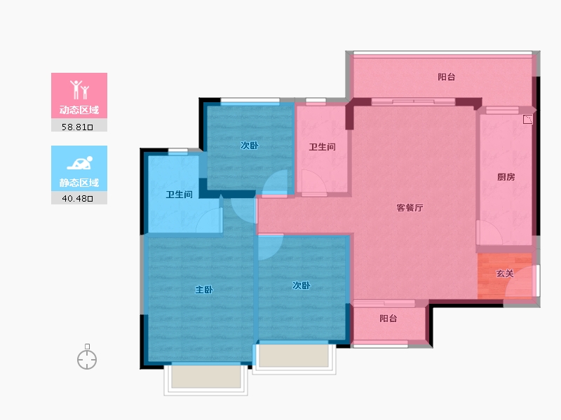 广西壮族自治区-桂林市-恒大江湾-89.00-户型库-动静分区