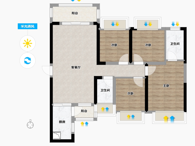 广西壮族自治区-南宁市-万丰新新传说-77.24-户型库-采光通风