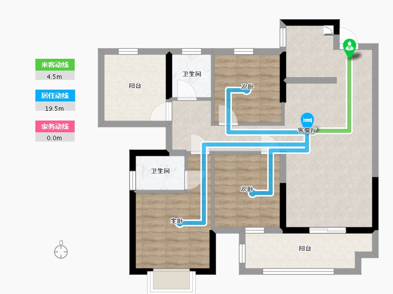 广西壮族自治区-南宁市-轨道御水元筑-82.64-户型库-动静线