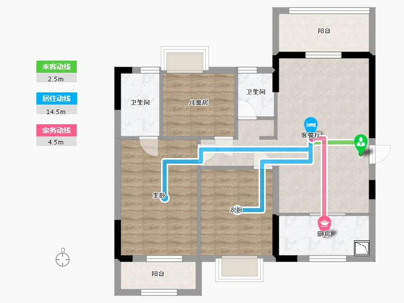 广东省-东莞市-碧桂园·銅雀臺三期-85.61-户型库-动静线