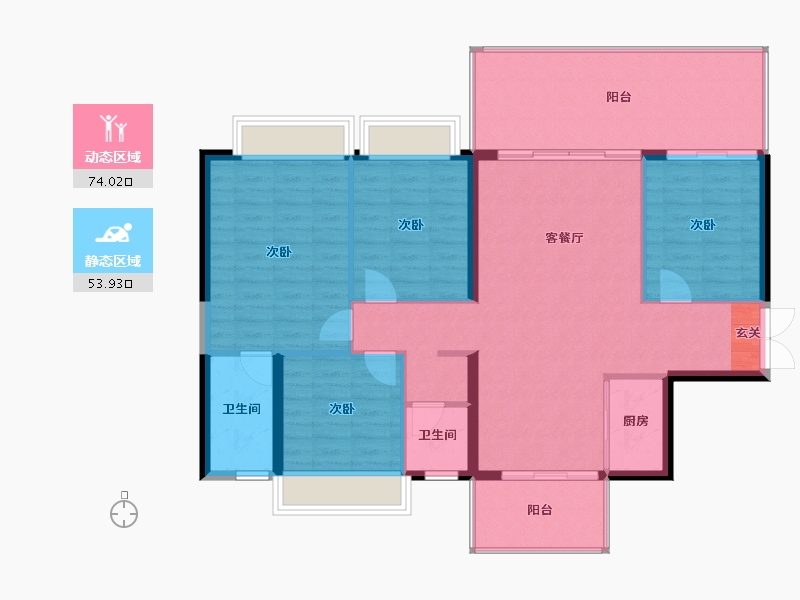 广西壮族自治区-南宁市-凯旋1号上水湾-118.06-户型库-动静分区