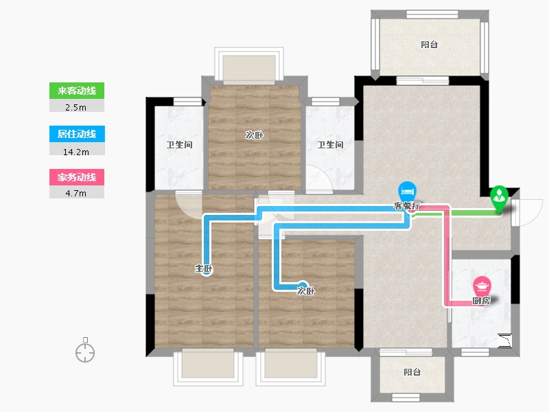 广西壮族自治区-南宁市-龙光天曜-76.50-户型库-动静线