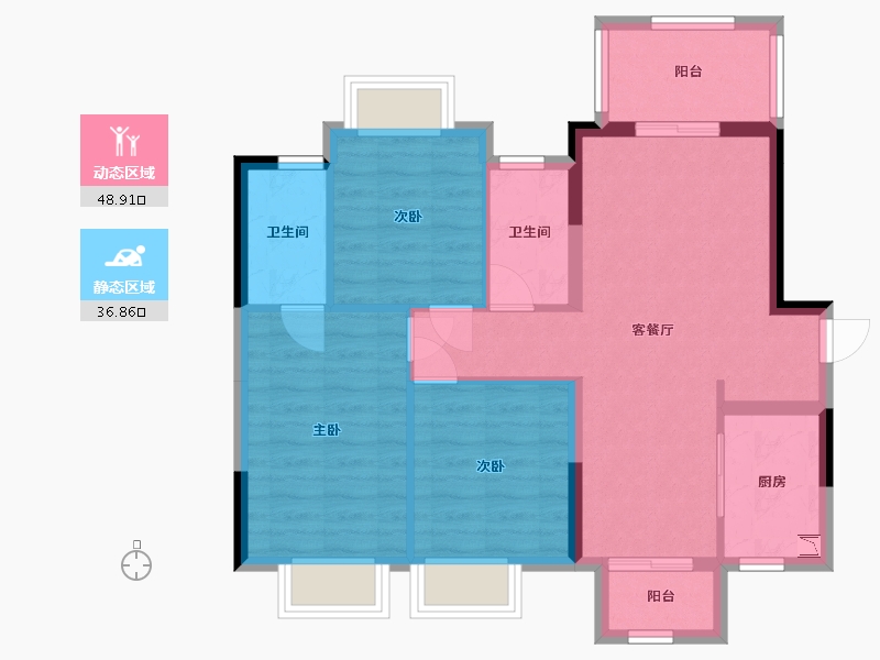 广西壮族自治区-南宁市-龙光天曜-76.50-户型库-动静分区