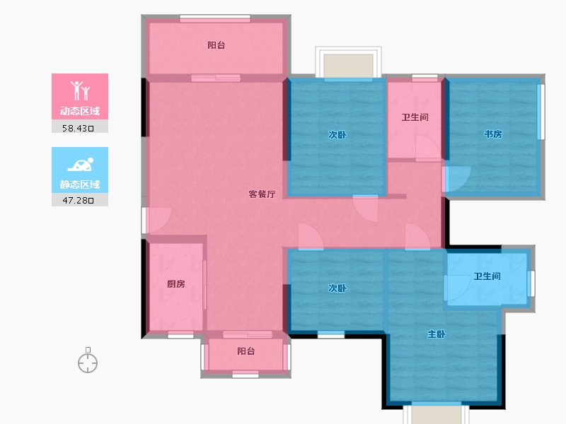 广西壮族自治区-南宁市-振业启航城-94.18-户型库-动静分区