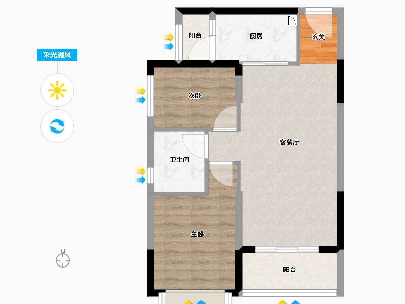 广西壮族自治区-桂林市-恒大江湾-58.00-户型库-采光通风