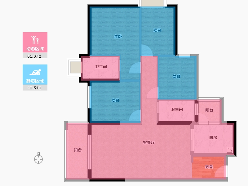 广东省-东莞市-滨海明珠-90.49-户型库-动静分区