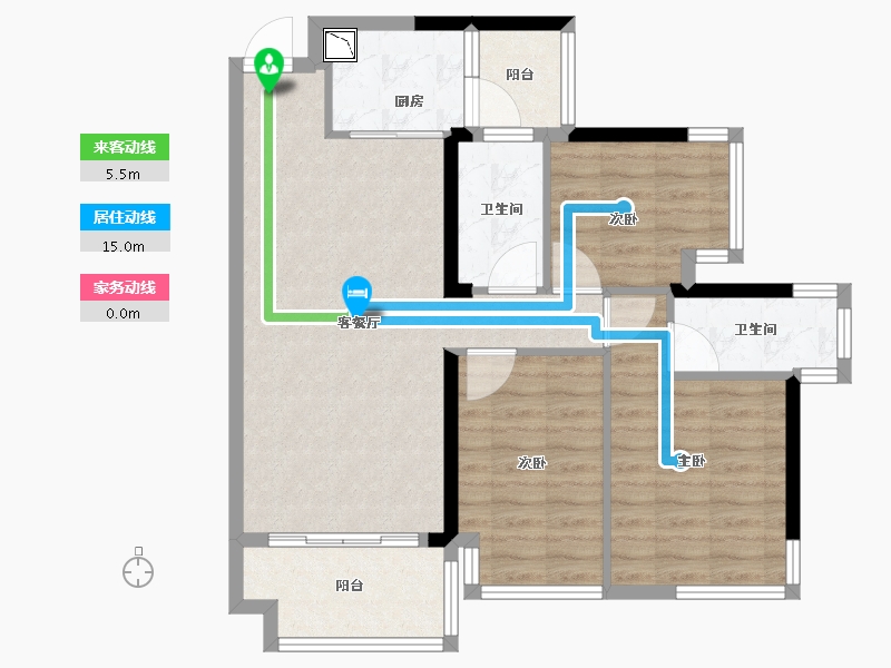 广西壮族自治区-南宁市-云星钱隆公馆-82.00-户型库-动静线