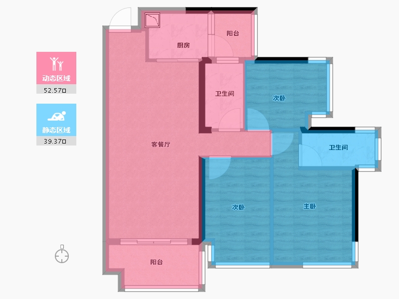 广西壮族自治区-南宁市-云星钱隆公馆-82.00-户型库-动静分区