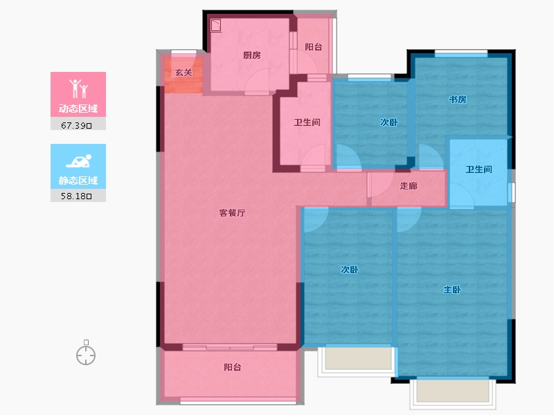 广西壮族自治区-桂林市-恒大江湾-113.00-户型库-动静分区