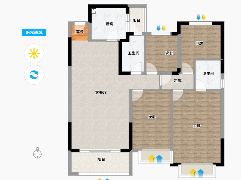 广西壮族自治区-桂林市-恒大江湾-113.00-户型库-采光通风