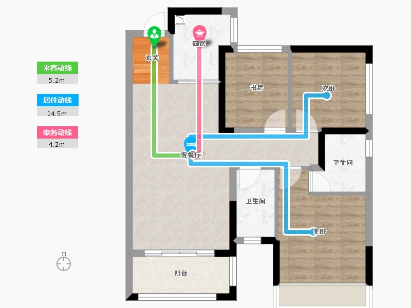 广西壮族自治区-柳州市-云星·钱隆学府-70.42-户型库-动静线