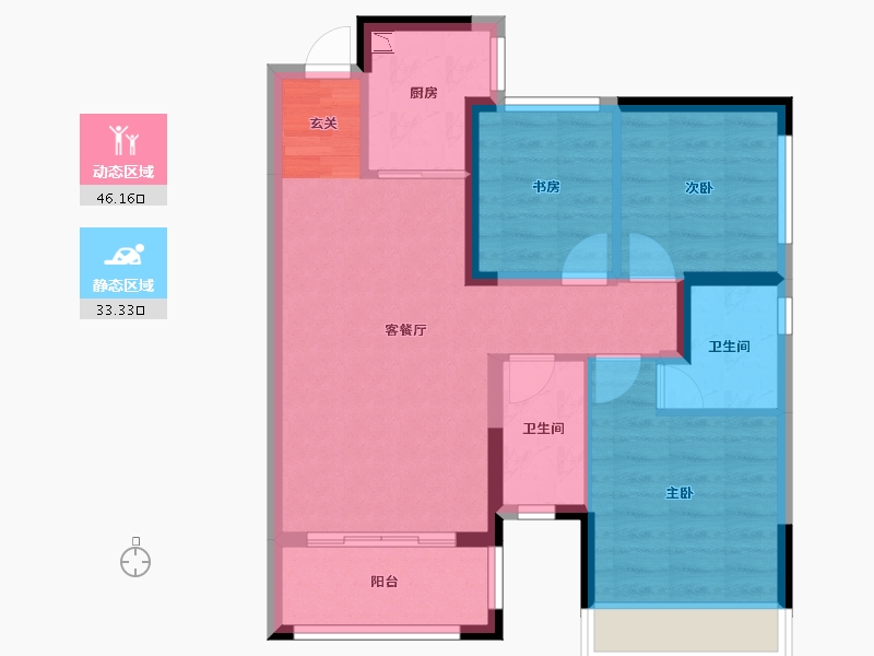 广西壮族自治区-柳州市-云星·钱隆学府-70.42-户型库-动静分区