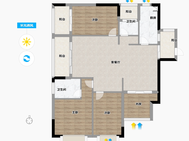 广西壮族自治区-南宁市-亲水湾-101.29-户型库-采光通风