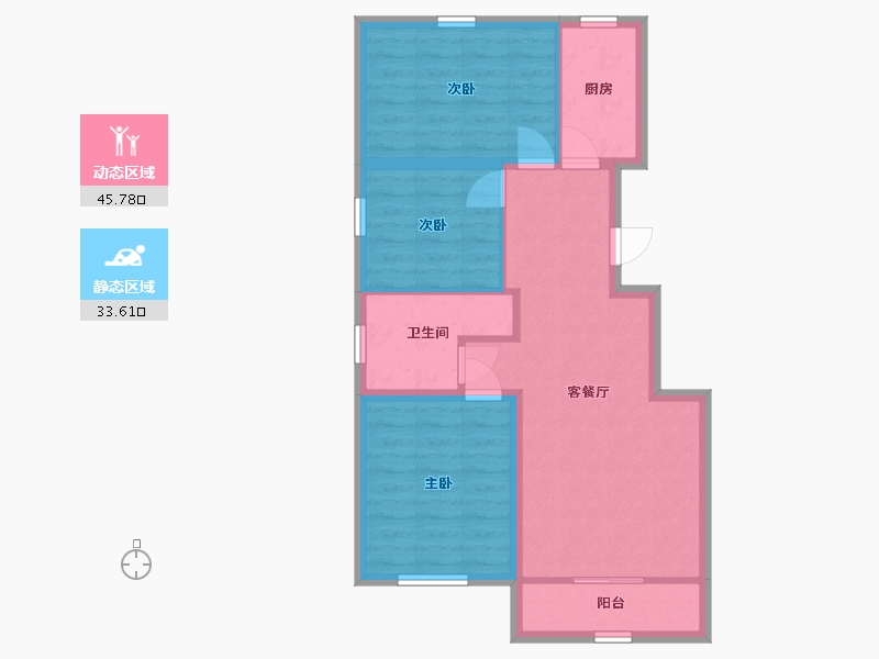 河北省-唐山市-金山盛和-70.83-户型库-动静分区